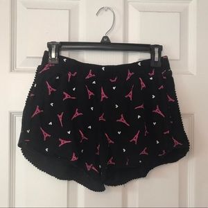 Girls’ Black & Pink Eiffel Tower Shorts
